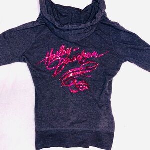Y2K Pink and Grey Harley Davidson Sequin Bedazzled Zip Hoodie 🩷
